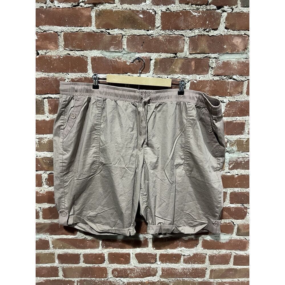 Lane Bryant Womens Brown Shorts Pull On w/ Drawstring Plus Size 26/28